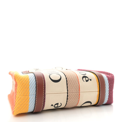 Chloe Cotton Calfskin Small Woody Striped Ribbon Tote Multicolor 4 of 10