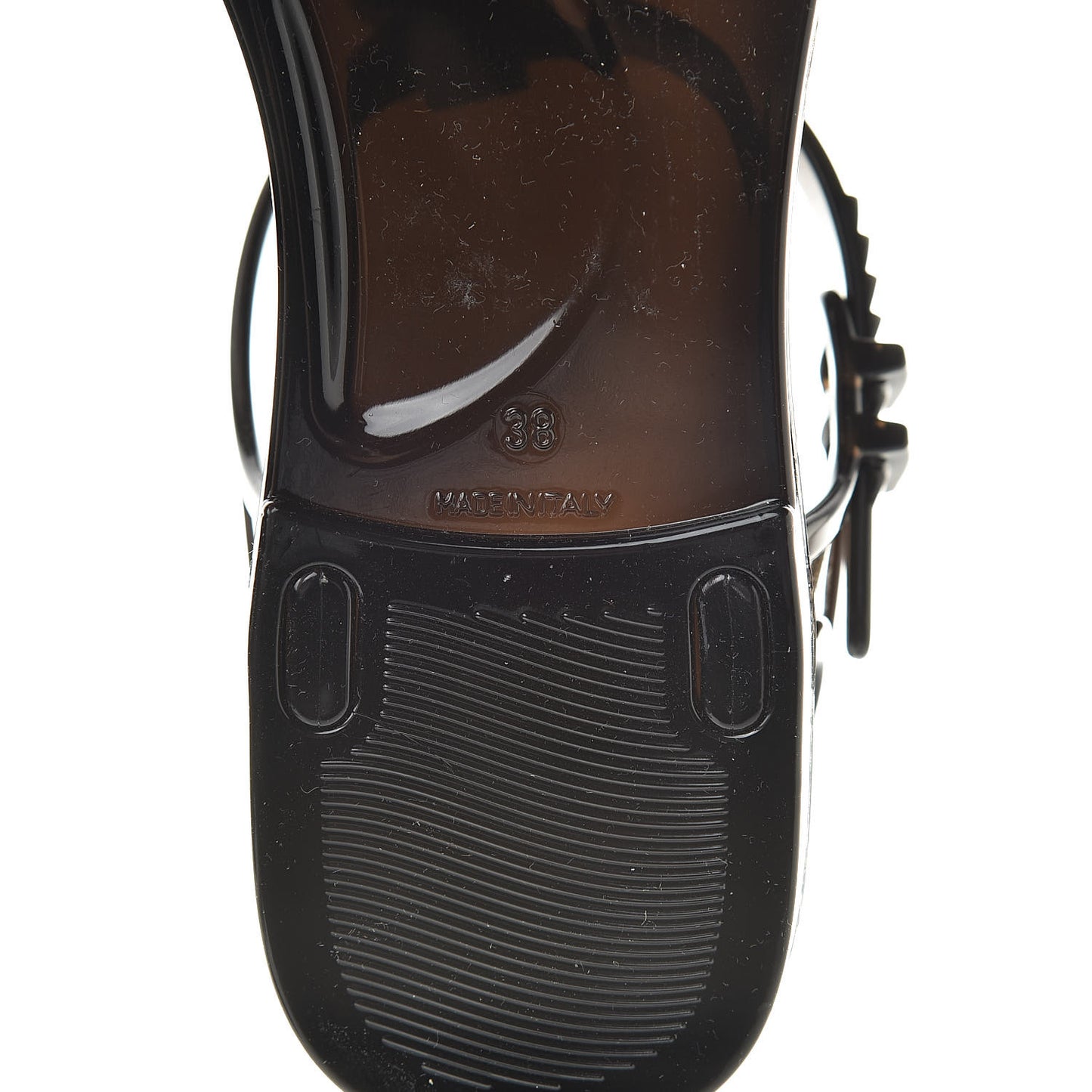 Jelly Camellia Thong Sandals 38 Black