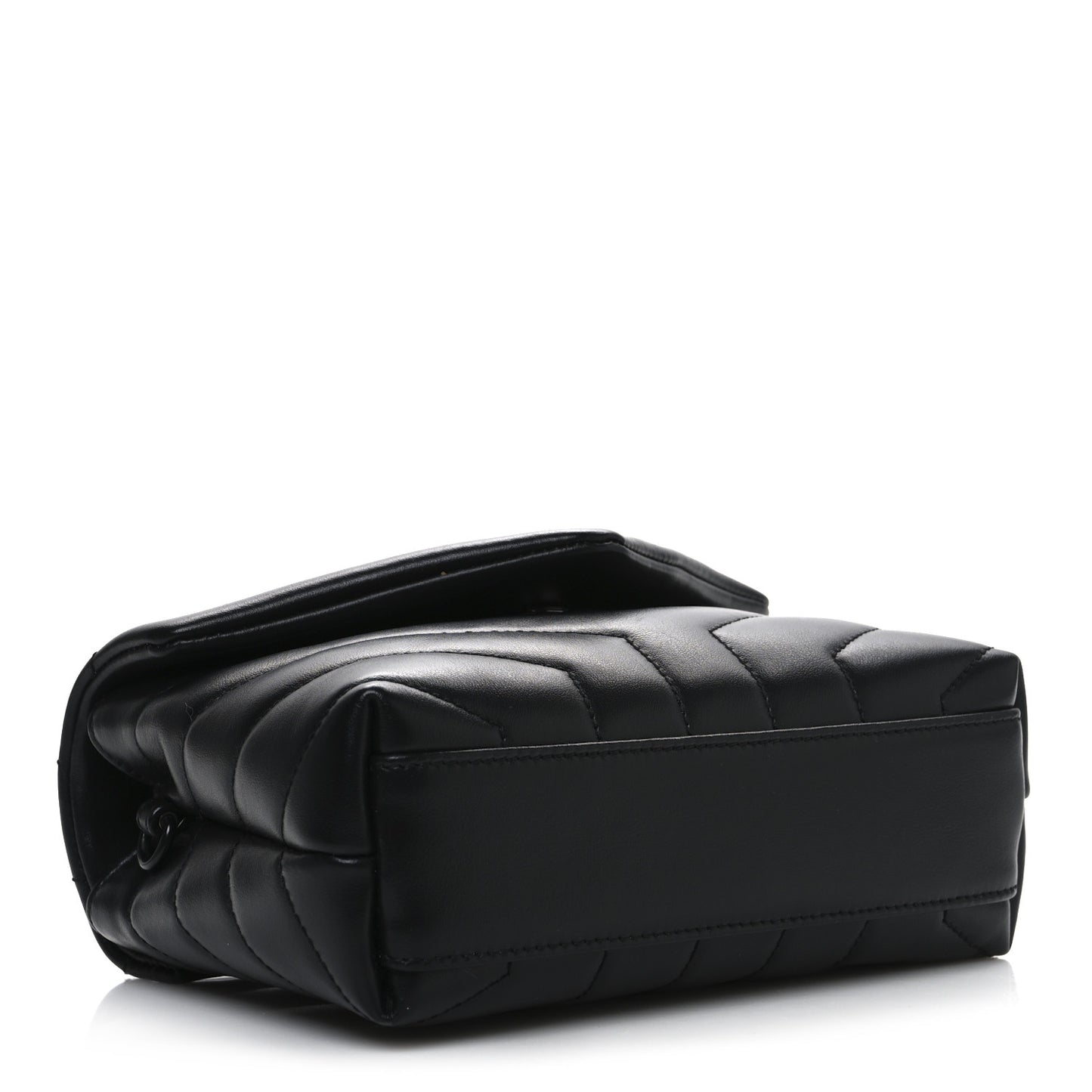 Calfskin Y Quilted Monogram Monochrome Toy Loulou Crossbody Bag Black