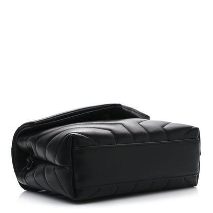 Saint Laurent Calfskin Y Quilted Monogram Monochrome Toy Loulou Crossbody Bag Black 4 of 13