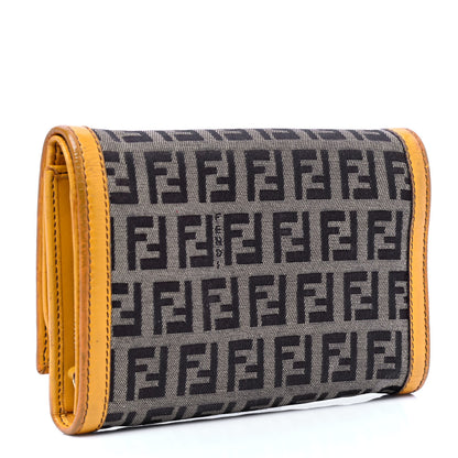 Fendi Zucchino Flap Wallet Tobacco Yellow 2 of 7