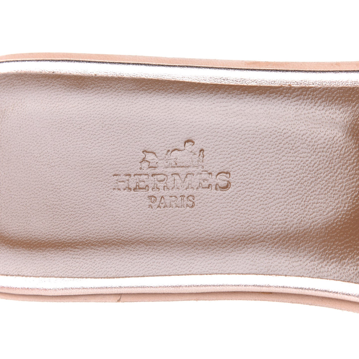 Metallic Calfskin Oran Sandals 40.5 Rose Dore