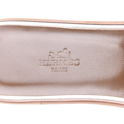 Hermes Metallic Calfskin Oran Sandals 40.5 Rose Dore 7 of 8
