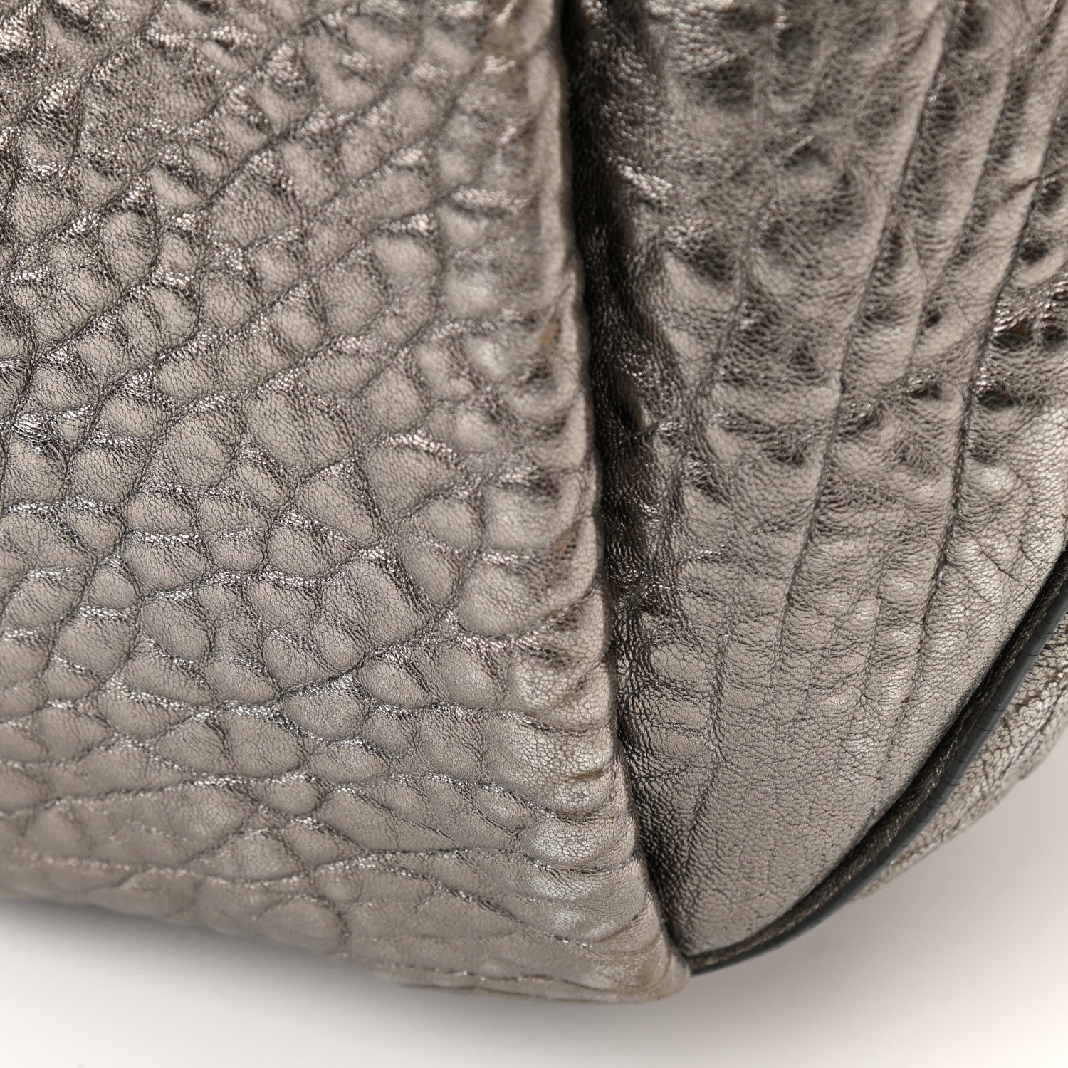 Alexander Wang Metallic Pebbled Lambskin Rocco Carbon Silver Hardware 8 of 9