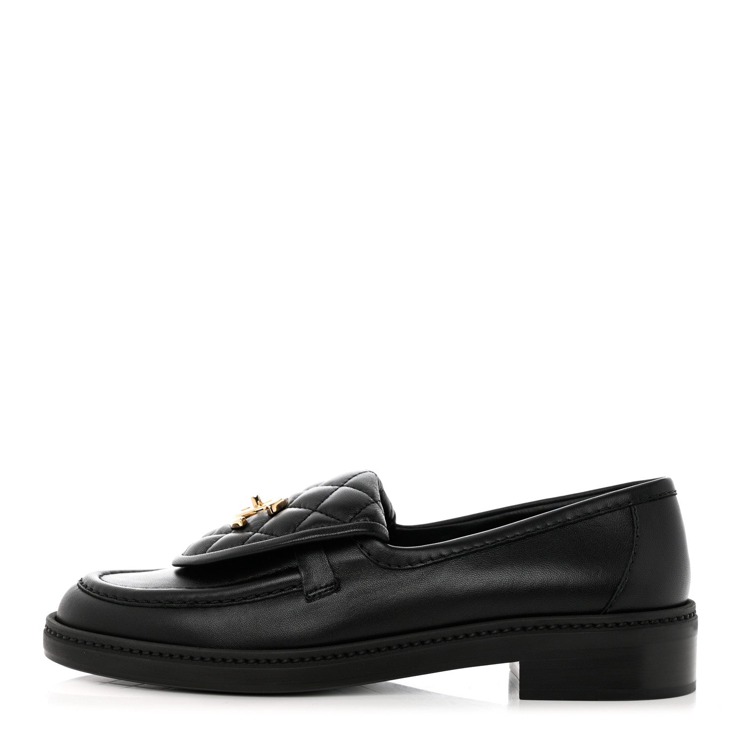 Chanel Lambskin Quilted CC Turnlock Loafers 38 Black 1 of 10