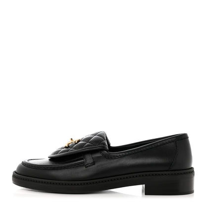 Chanel Lambskin Quilted CC Turnlock Loafers 38 Black 1 of 10