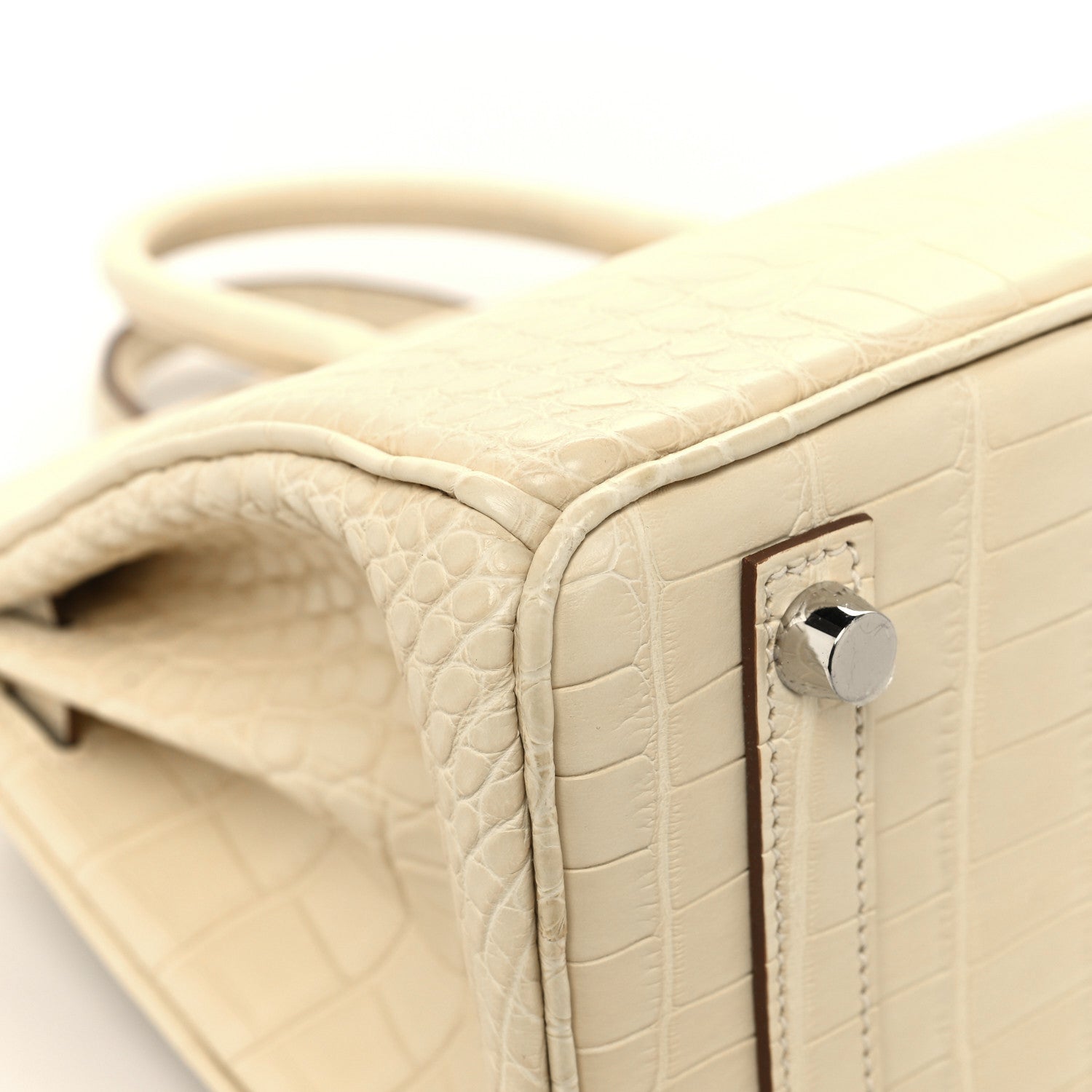 Hermes Matte Alligator Birkin 25 Vanille 10 of 13