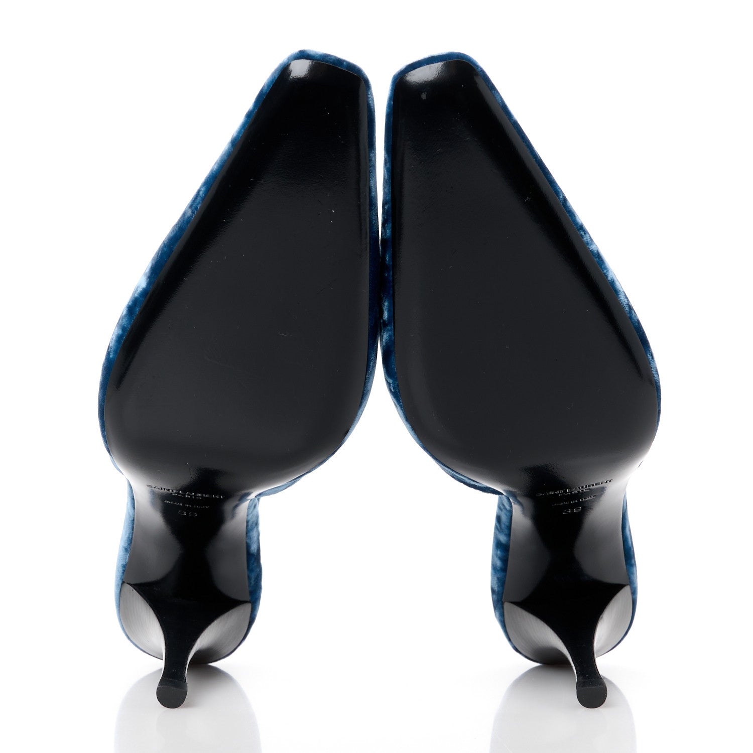 Saint Laurent Velvet Tom 90 Dream Slingback Pumps 39 Denim 5 of 9