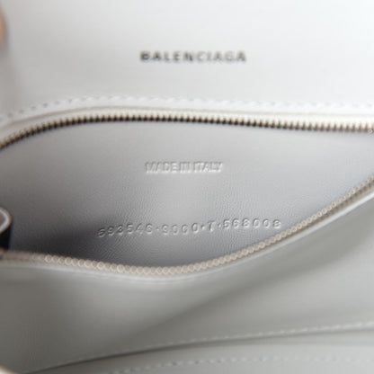 Balenciaga Shiny Box Calfskin Tonal B Small Hourglass Top Handle Bag White 10 of 11