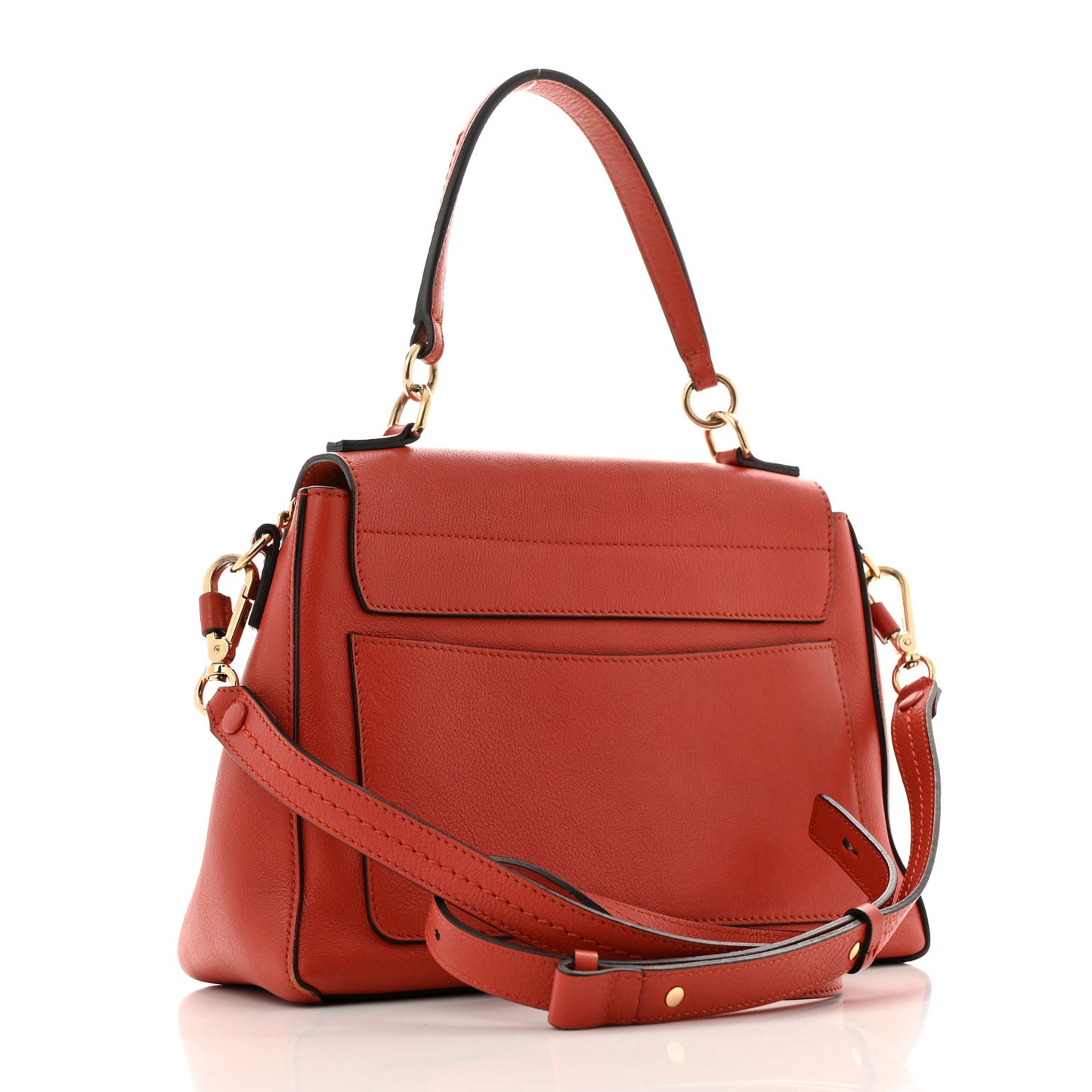Calfskin Small Faye Day Shoulder Bag Dahlia Red