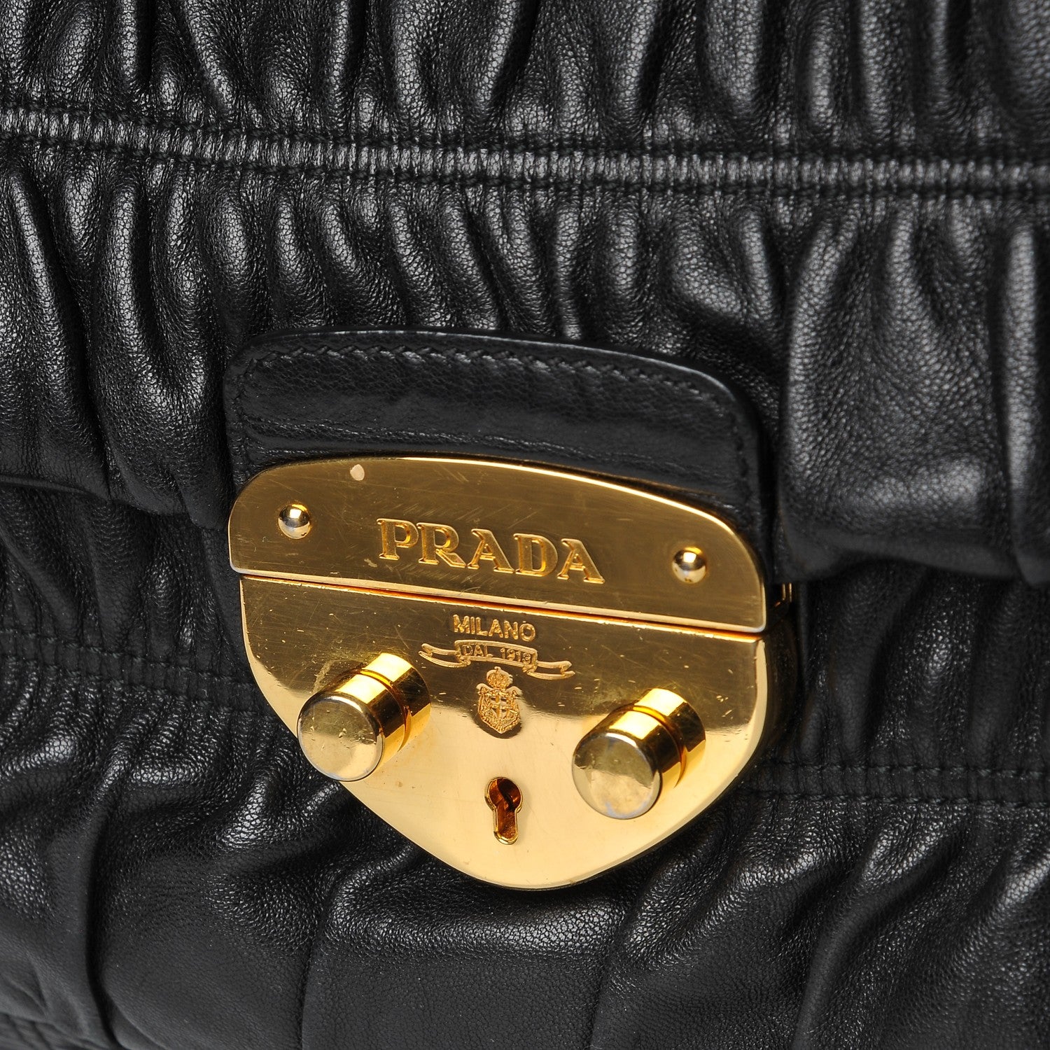 Prada Nappa Dressy Gaufre Flap Bag Nero Black 10 of 12
