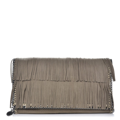 Stella McCartney Eco Suede Fringe Falabella Clutch Taupe 1 of 7