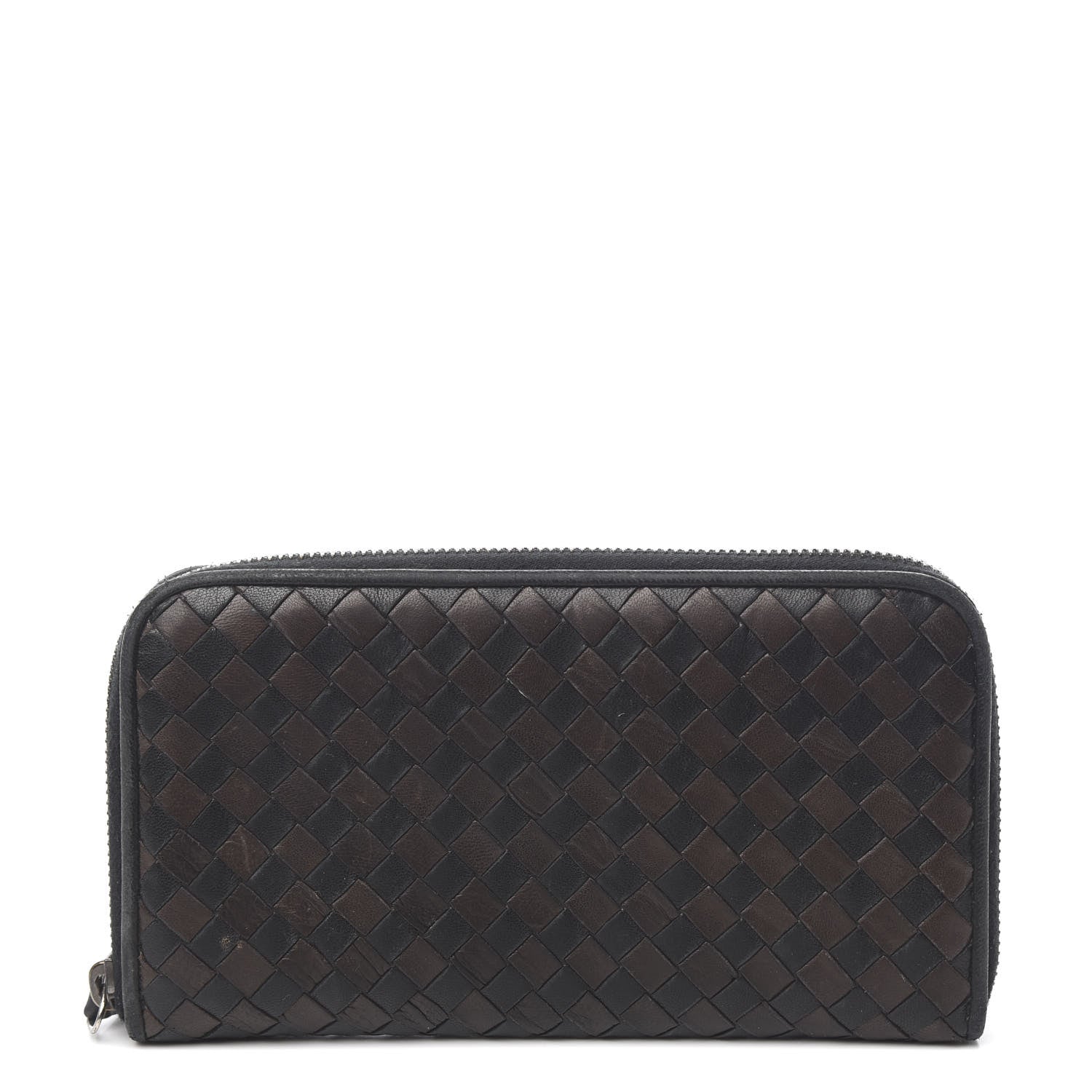 Bottega Veneta Nappa Intrecciato Zip Around Wallet Black Ebano 1 of 7