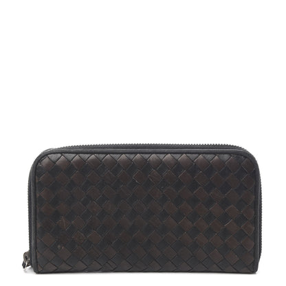 Bottega Veneta Nappa Intrecciato Zip Around Wallet Black Ebano 1 of 7