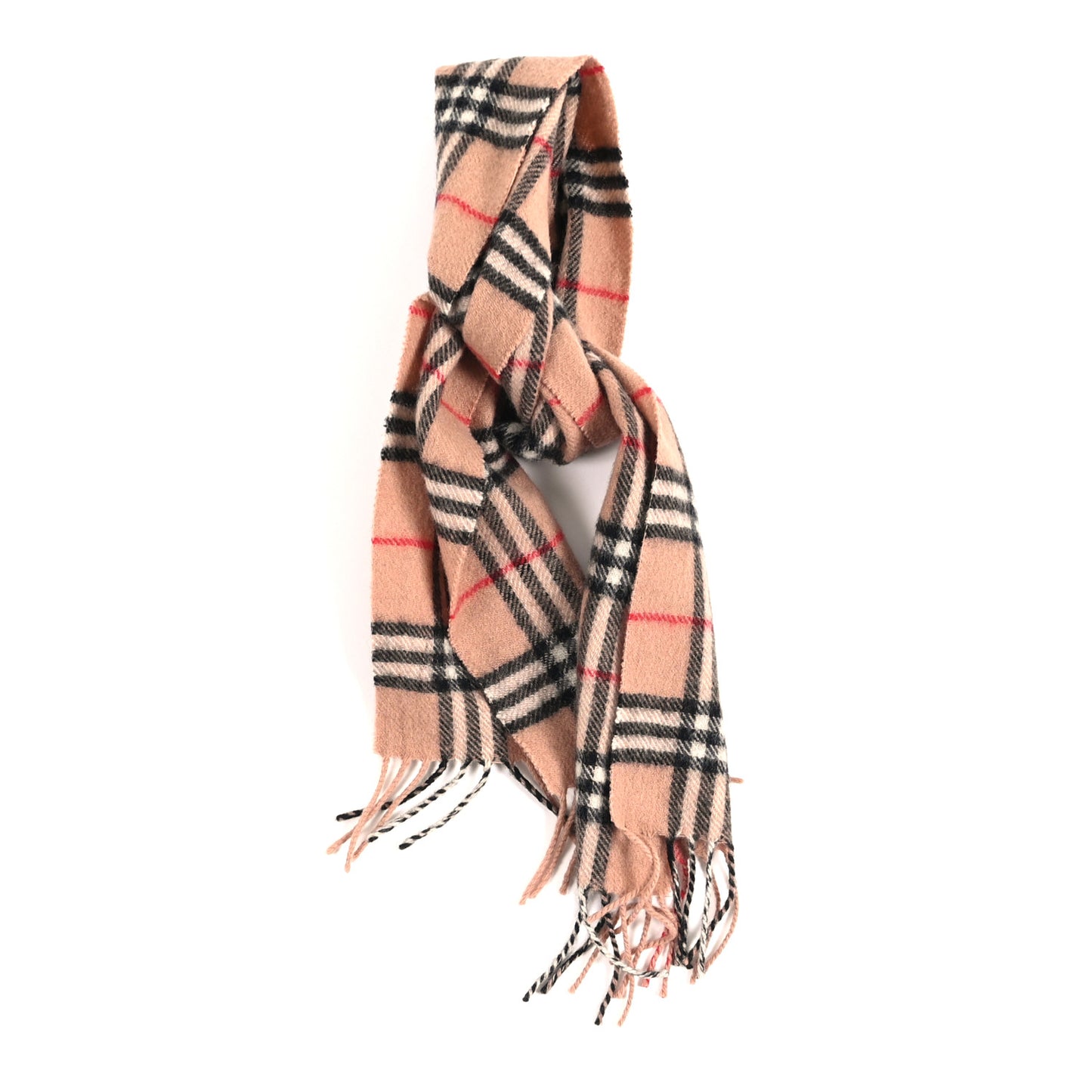 Wool House Check Fringe Scarf Camel