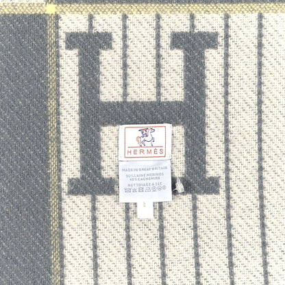Hermes Wool Cashmere Avalon Cabriole Blanket Gris Perle 3 of 3