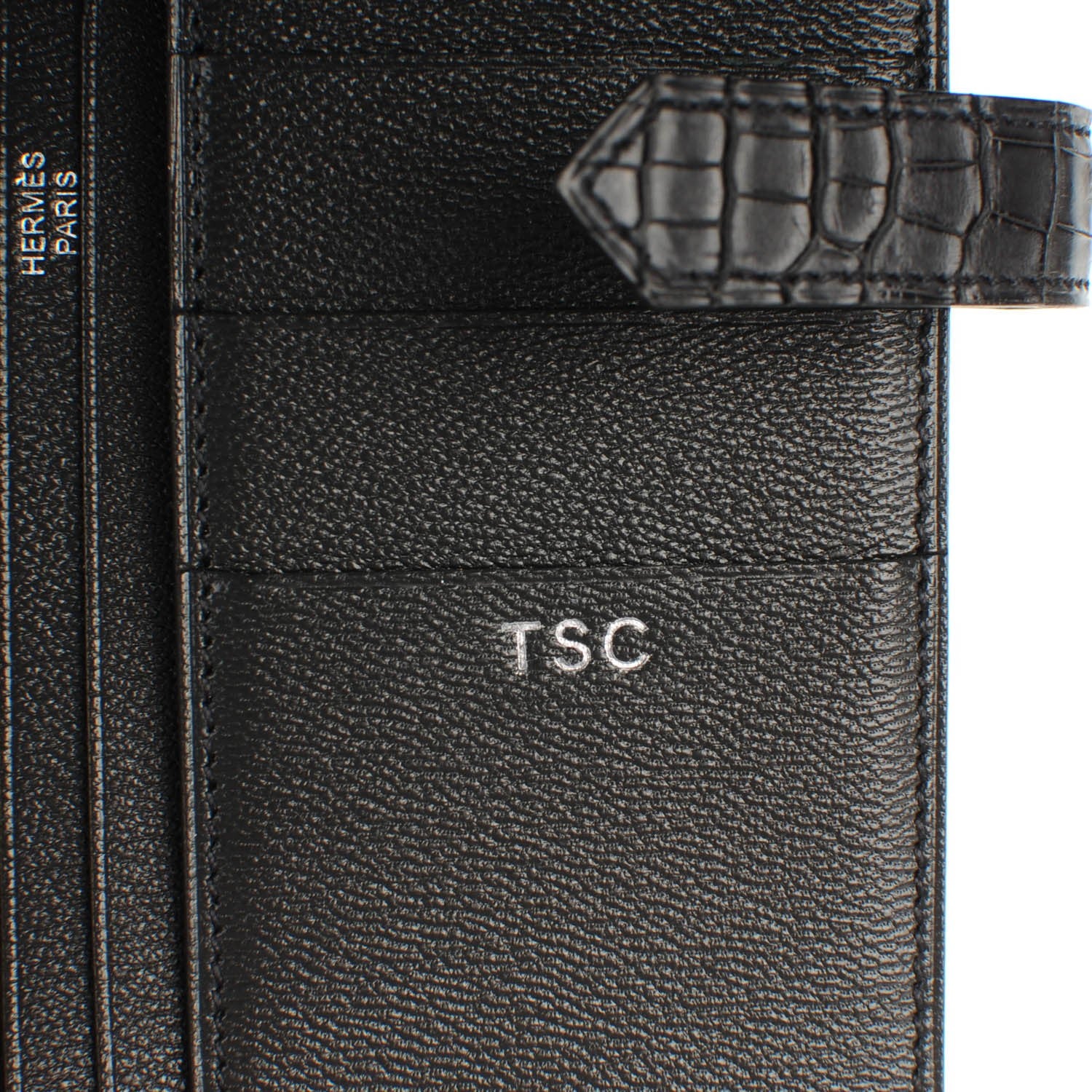 Hermes Matte Alligator Bearn Wallet Graphite 8 of 8