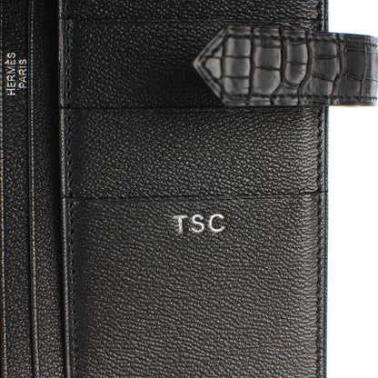 Hermes Matte Alligator Bearn Wallet Graphite 8 of 8