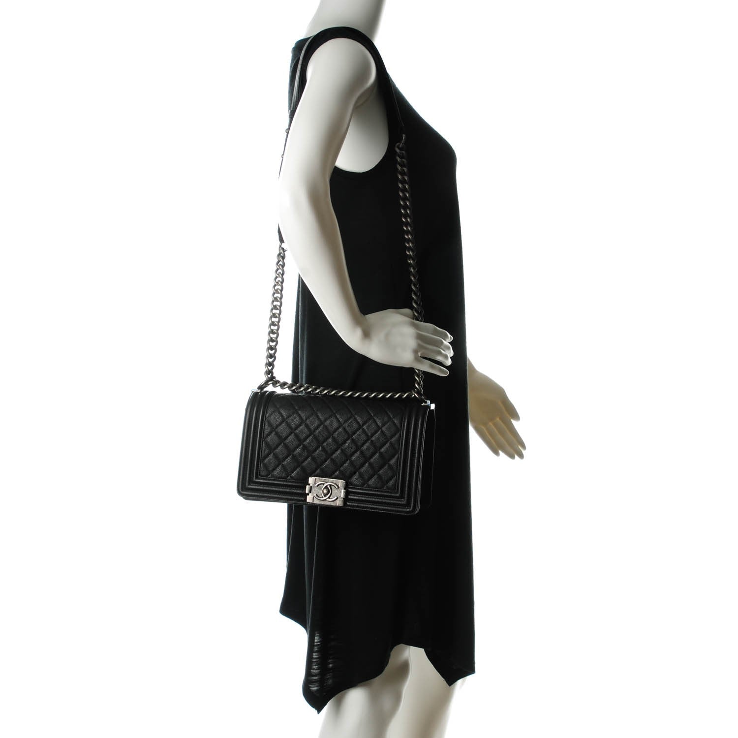 Chanel Caviar Quilted Medium Boy Flap Black 2 of 8