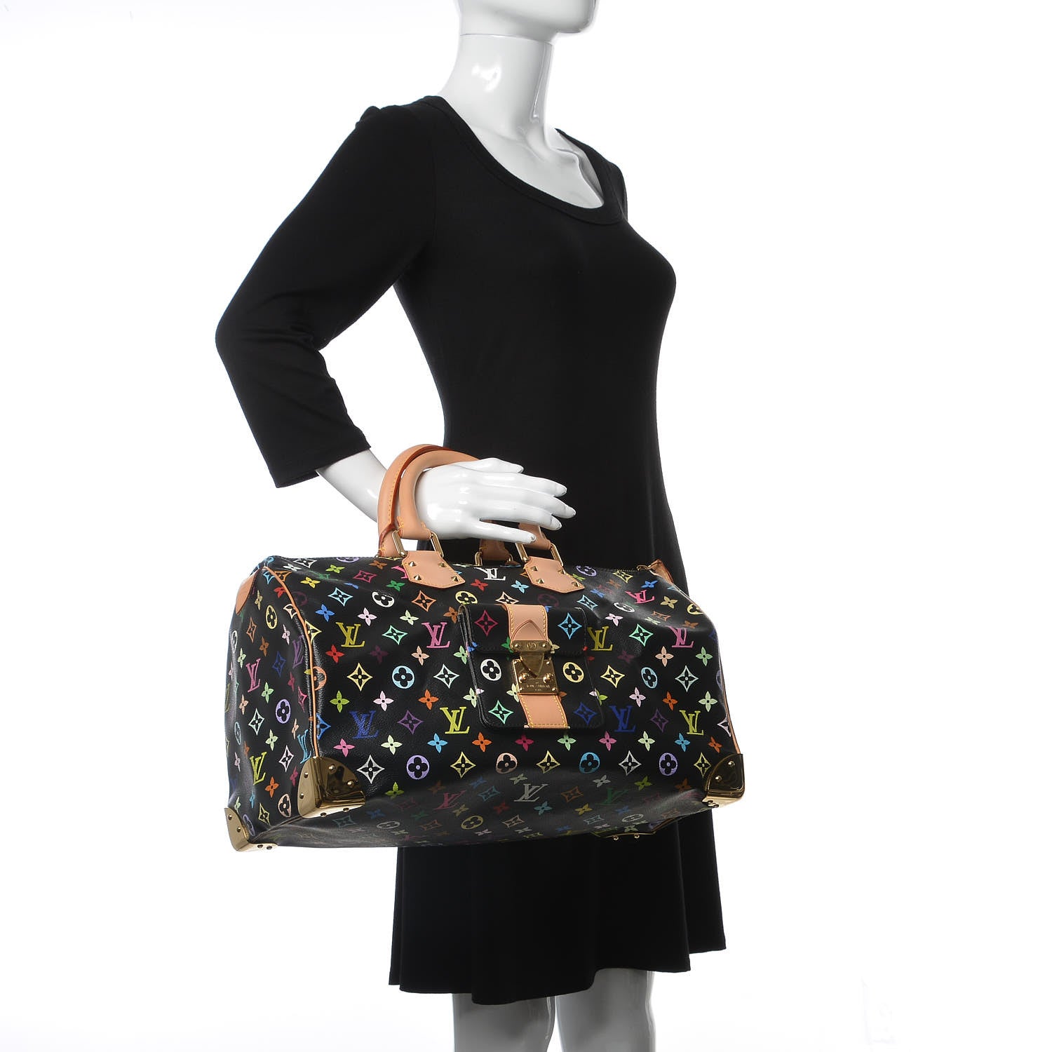 Louis Vuitton Monogram Multicolor Speedy 40 Black 2 of 7
