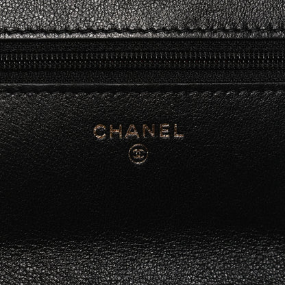 Chanel Shiny Goatskin Quilted Chanel 19 Wallet On Chain WOC Black 5 of 13
