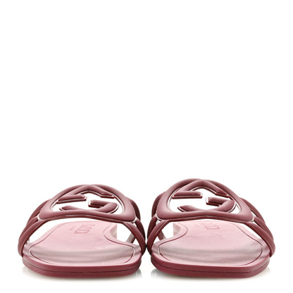 Gucci Rubber Womens Interlocking G Slide Sandals  39 Rosso Ancora 3 of 10