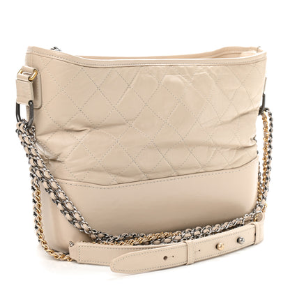 Chanel Aged Calfskin Quilted Medium Gabrielle Hobo Beige 3 of 11