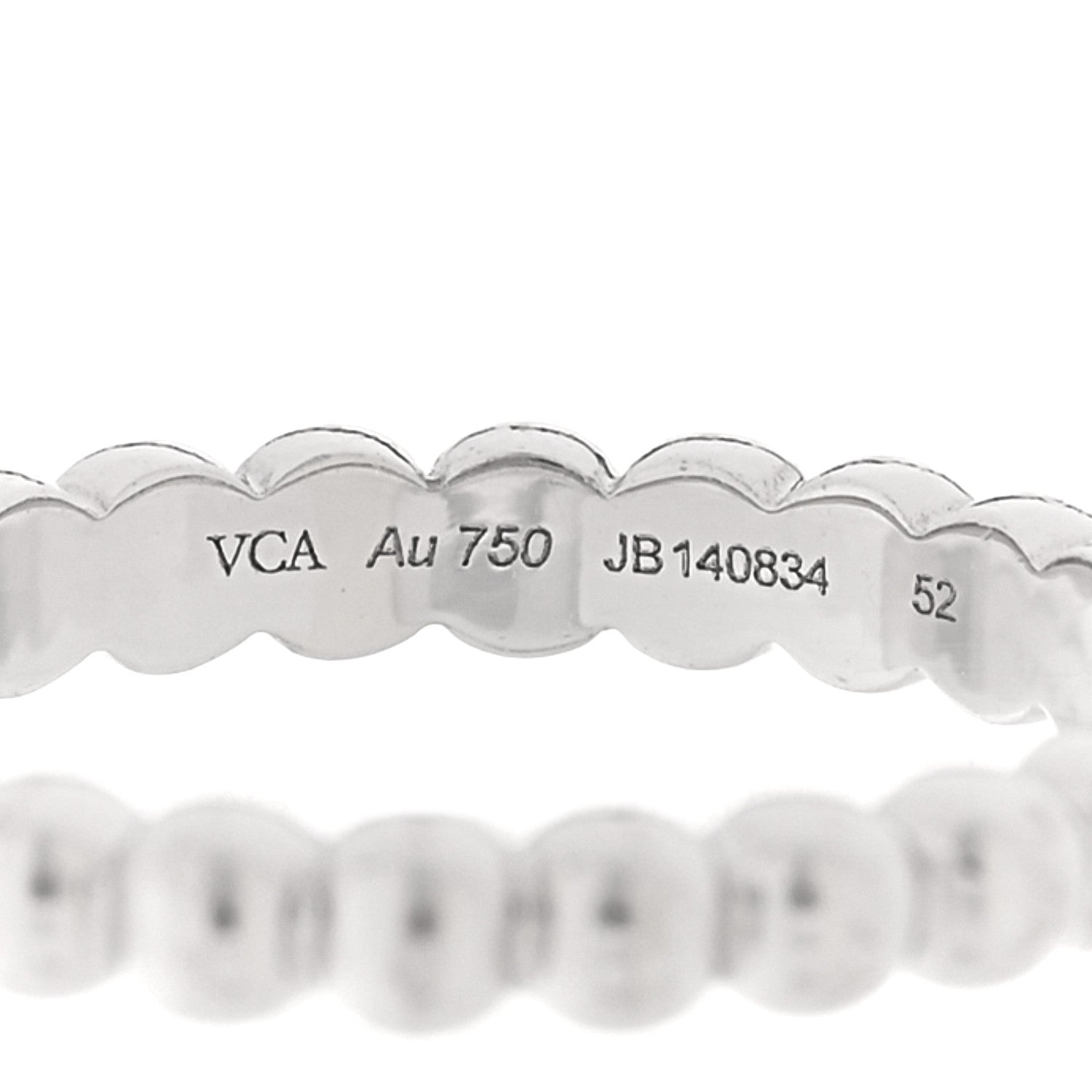 Van Cleef & Arpels 18K White Gold Medium Perlee Ring 52 6 4 of 5
