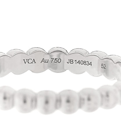 Van Cleef & Arpels 18K White Gold Medium Perlee Ring 52 6 4 of 5