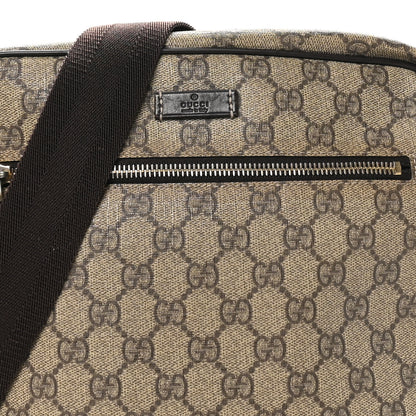 Gucci GG Plus Monogram Selleria Calfskin Medium Messenger Bag Beige Ebony Cocoa Dark Chocolate 7 of 9