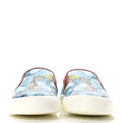 Gucci GG Supreme Monogram Blooms Womens Slip On Sneakers 37 Beige Blue Navy Red 2 of 8