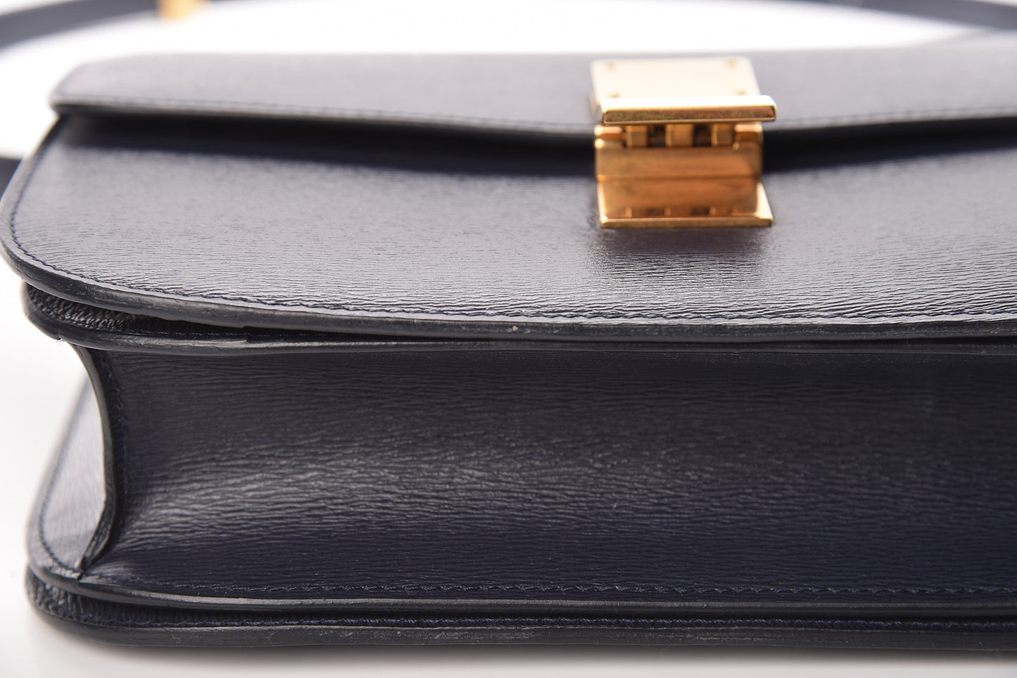 Liege Calfskin Medium Classic Box Flap Bag Dark Blue
