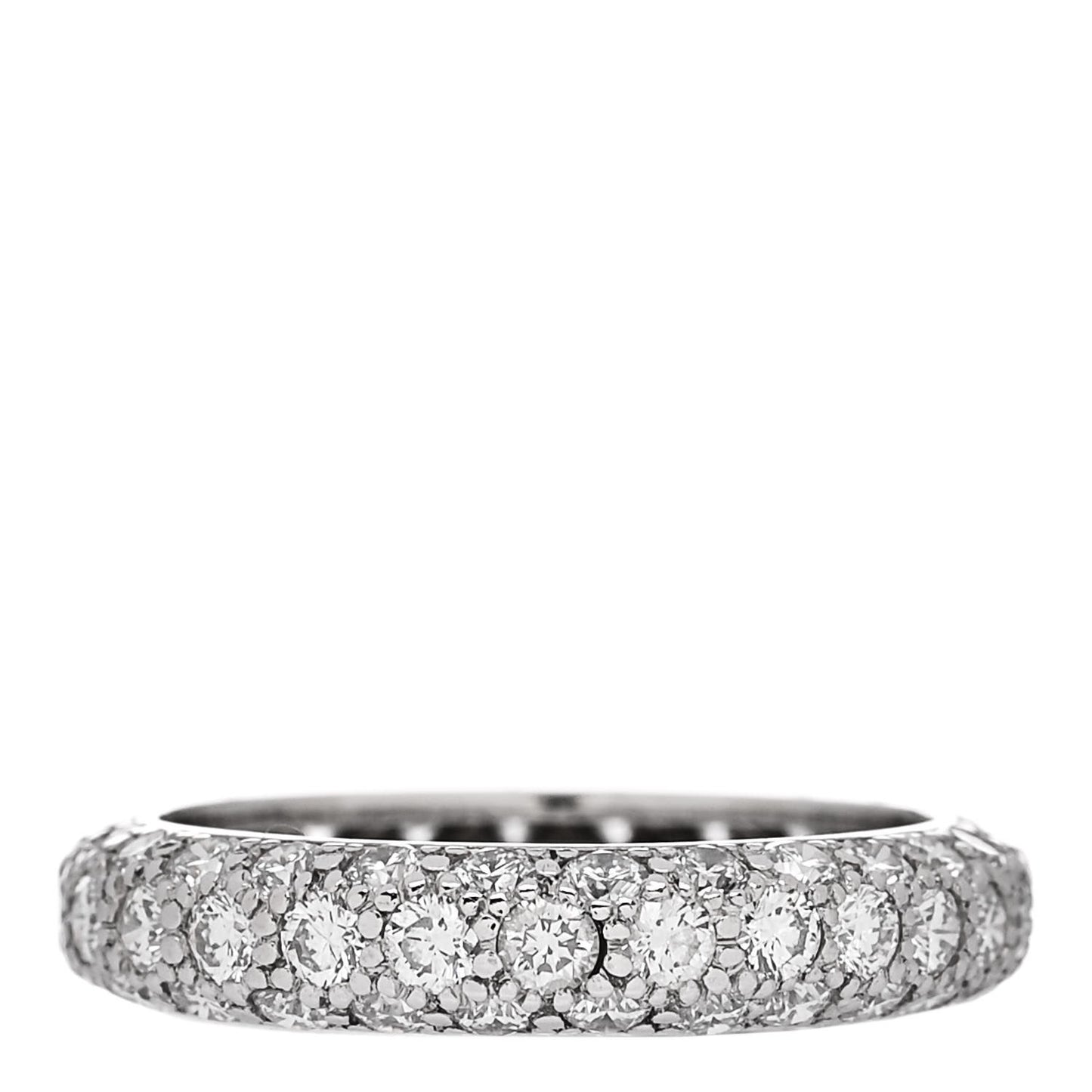 Platinum Diamond Etoile Three-Row Band Ring 49 5