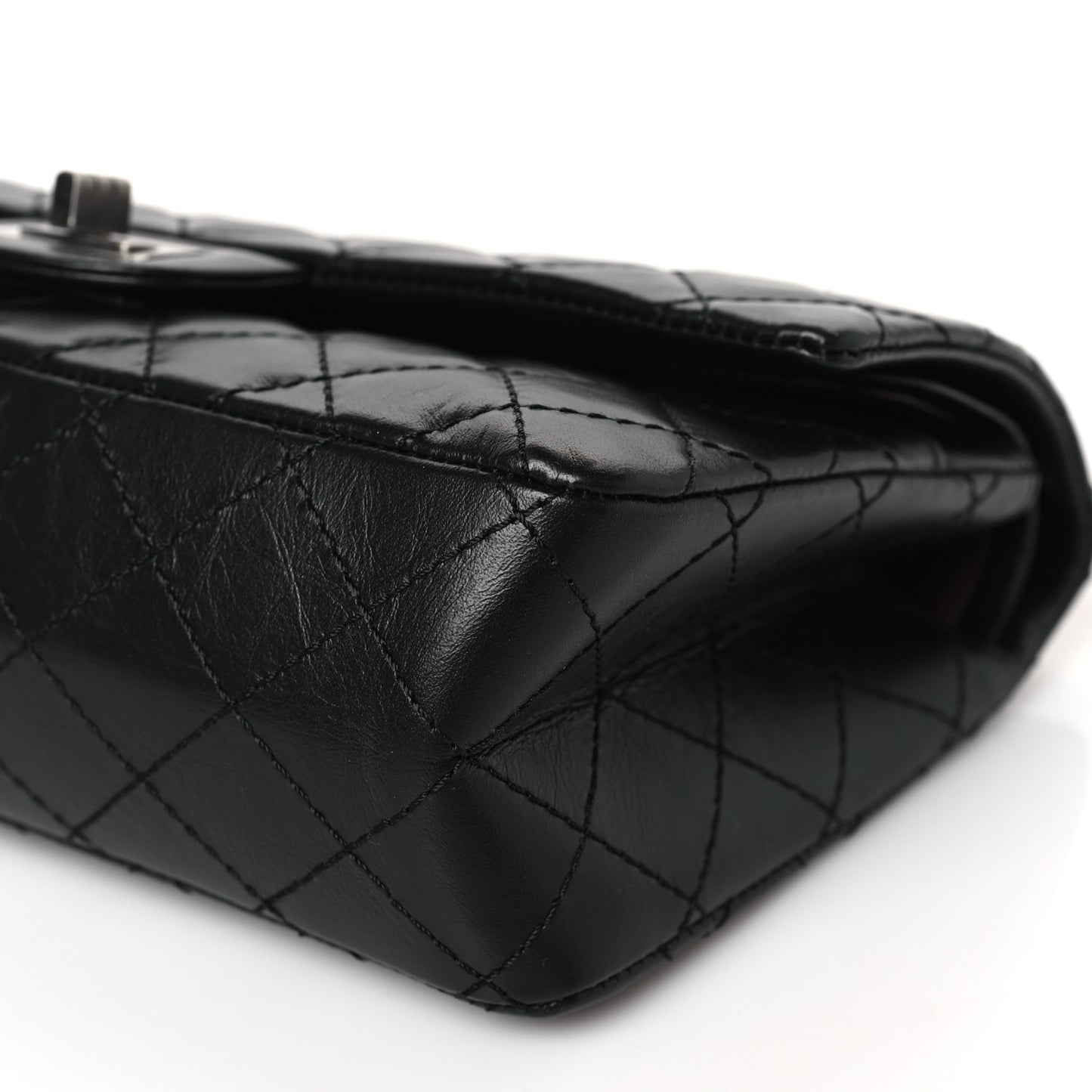 Aged Calfskin Quilted 2.55 Reissue 225 Flap Black