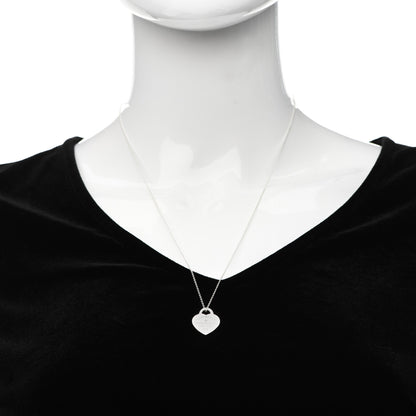 Tiffany Sterling Silver Diamond Small Return to Tiffany Heart Pendant Necklace 2 of 5