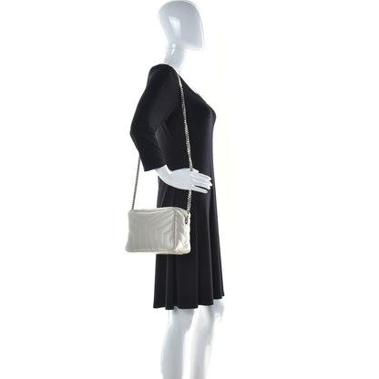 Saint Laurent Calfskin Y Quilted Monogram Small Loulou Bowling Bag Ivory 2 of 9