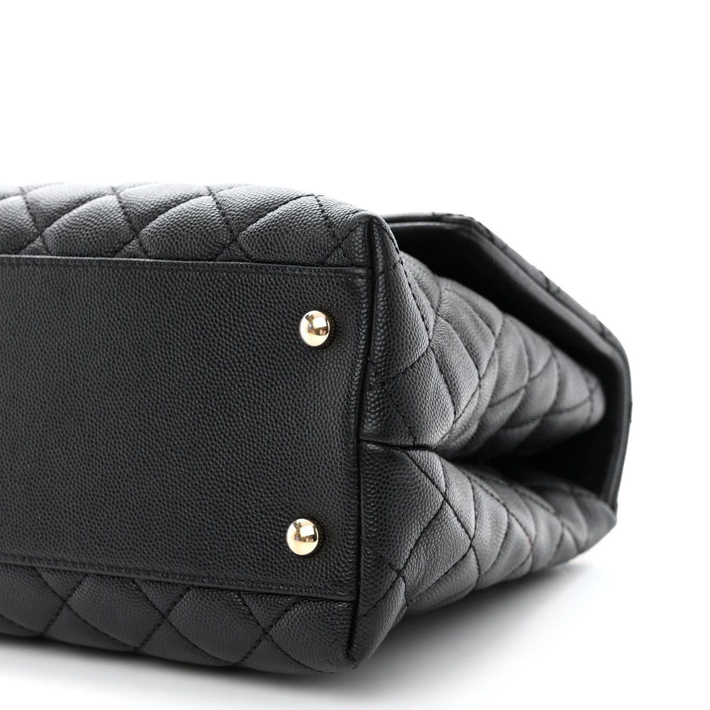 Caviar Quilted Medium Coco Handle Flap Black
