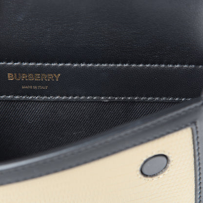 Burberry Calfskin Lizard Embossed Mini Title Bag with Pocket Black Honey 7 of 14