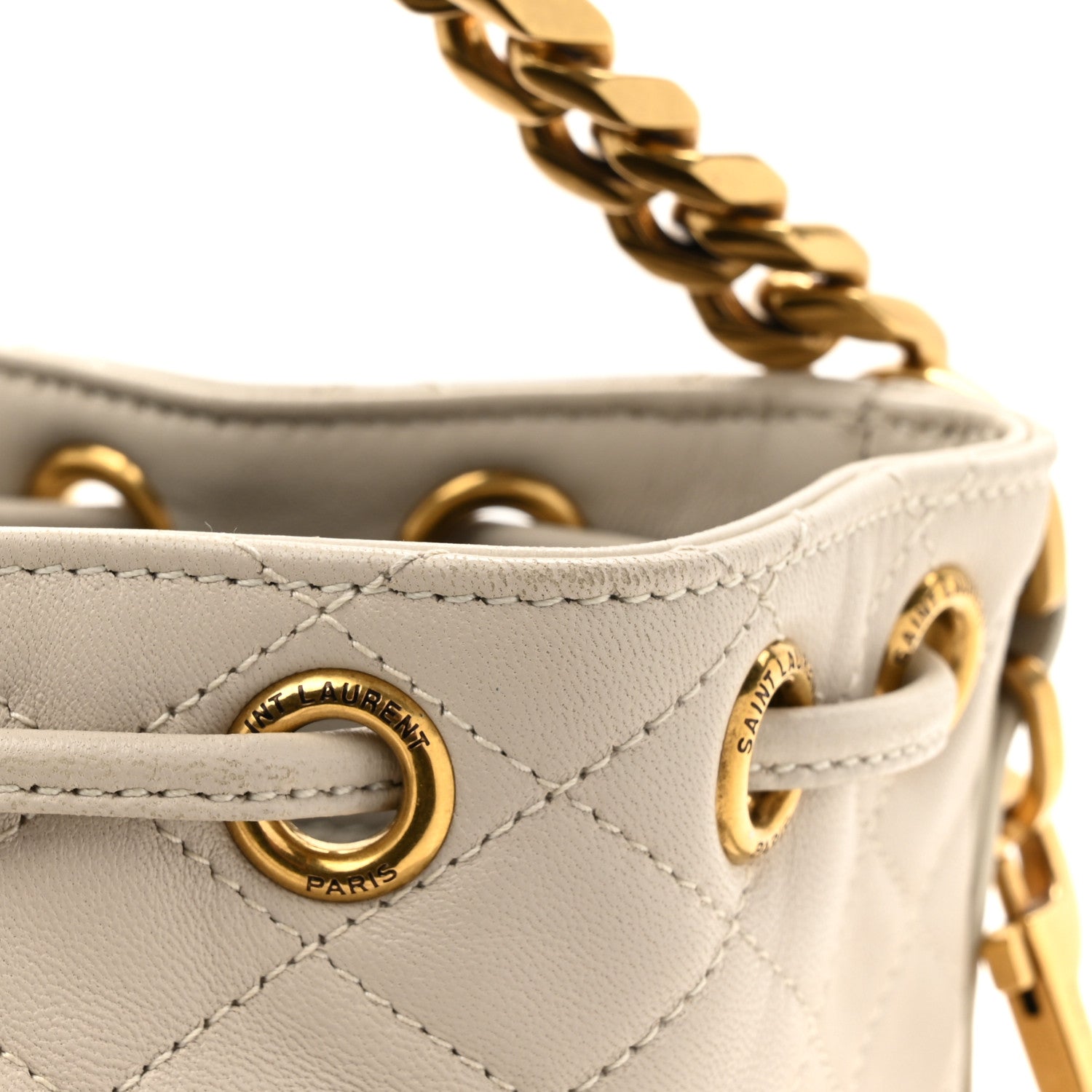 Saint Laurent Lambskin Quilted Small Emmanuelle Bucket Bag  Antique Vintage 14 of 14