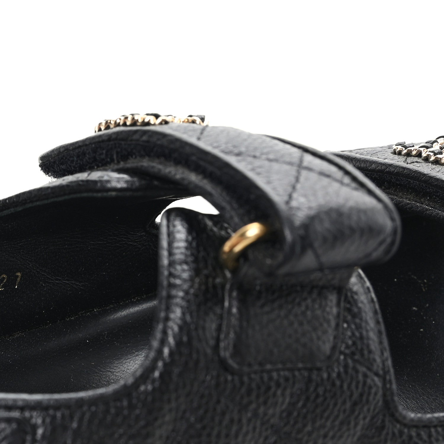 Chanel Grained Calfskin Velcro Dad Sandals 38 Black 9 of 9