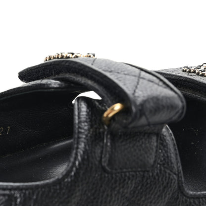 Chanel Grained Calfskin Velcro Dad Sandals 38 Black 9 of 9