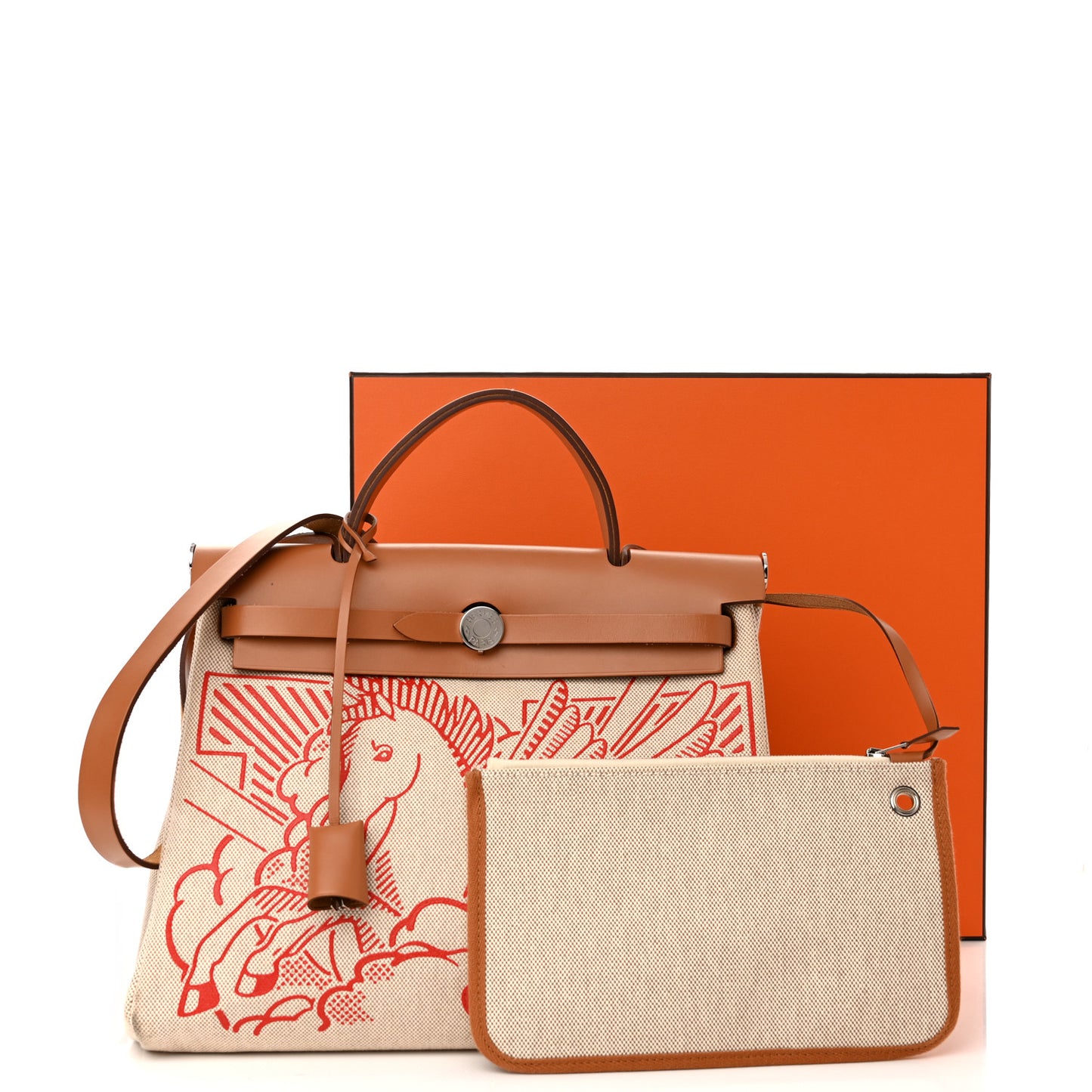 Vache Hunter Toile Pegase Pop Herbag Zip Retourne 31 PM Capucine Ecru