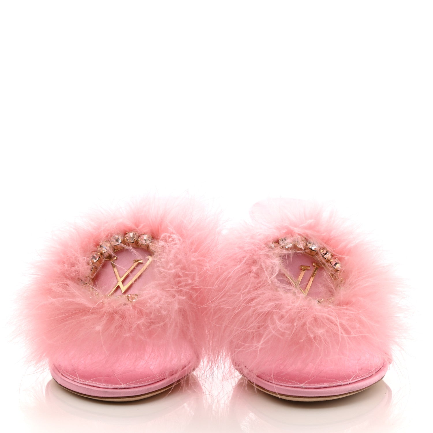 Louis Vuitton Fur Crystal LV Marilyn Mule 39 Rose 2 of 9