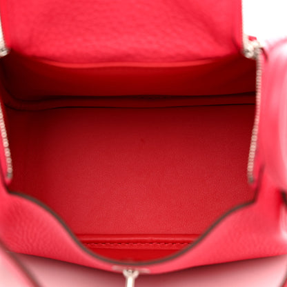 Hermes Taurillon Clemence Mini Lindy 20 Framboise 5 of 10