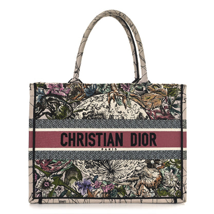Christian Dior Canvas Embroidered Medium Zodiac Book Tote Latte Multicolor 1 of 14