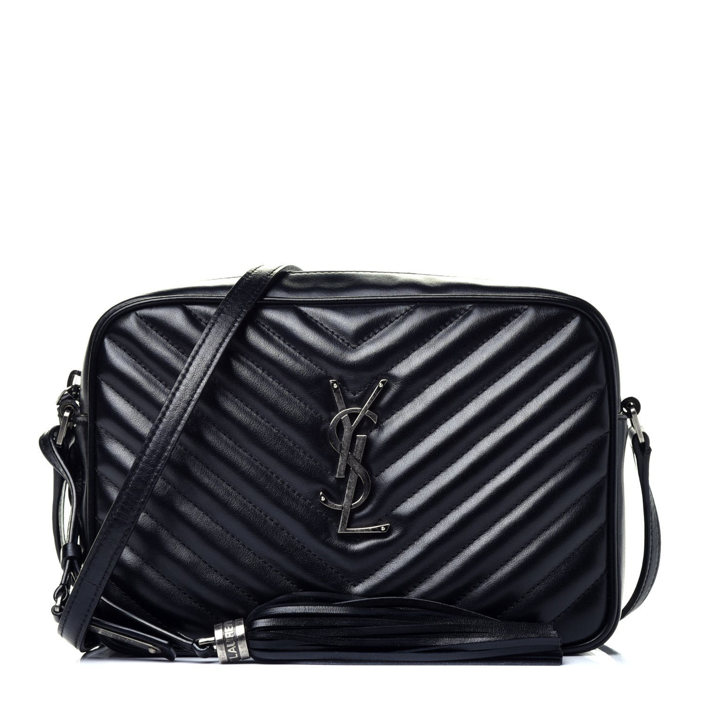 Calfskin Matelasse Monogram Lou Camera Bag Black