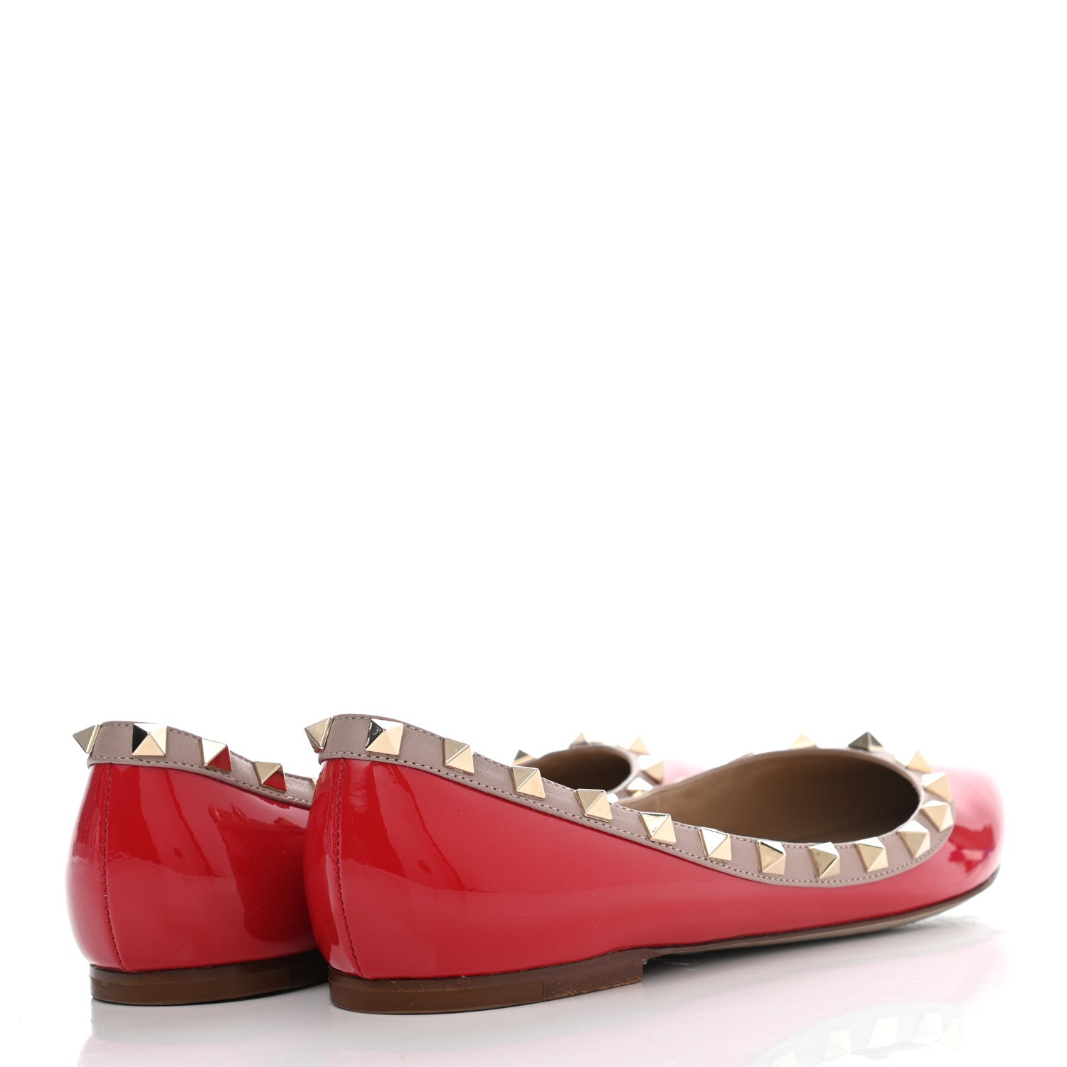 Valentino Garavani Patent Nappa Rockstud Ballerina Flats 38 Rosso Valentino Poudre 3 of 7