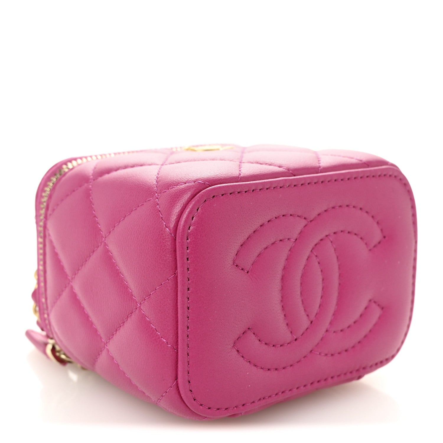 CHANEL ケース Chanel Lambskin Quilted Pearl Crush Mini Vanity Case With Chain