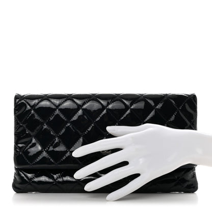 Chanel Patent Calfskin Quilted Beauty CC Clutch Dark Blue 2 of 8