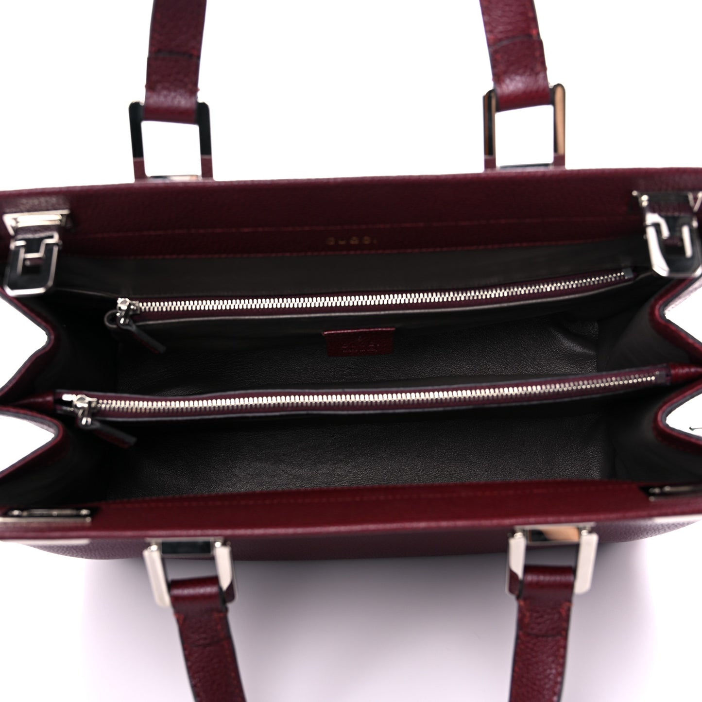 Grainy Calfskin Medium Zumi Top Handle Bag Vintage Bordeaux